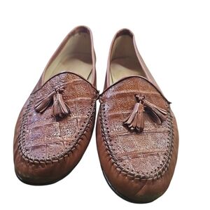 Vintage Nordstrom Alligator Detail Tassel Loafers